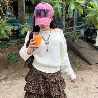 Leopard tiered ruffle mini skirt