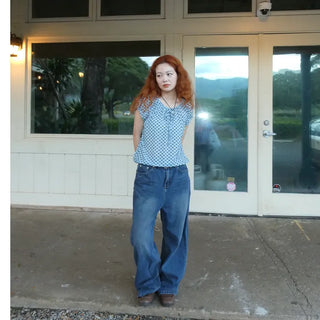 Washed Loose Fit Denim Pants