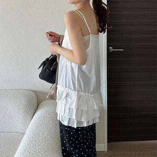Frilled tunic camisole dress