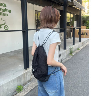 Mesh string drawstring backpack