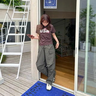 USA Lettering Print T-Shirt