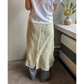 Layered sheer midi skirt
