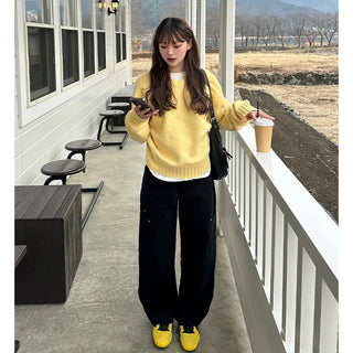 Cotton wide-leg pants