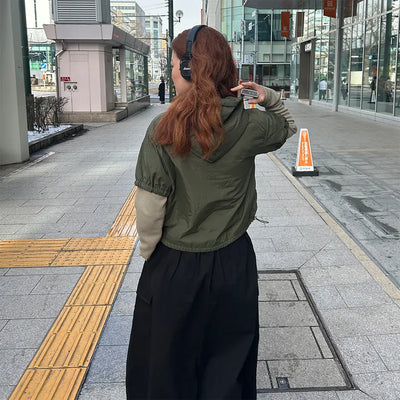 Layered nylon parka