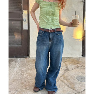Suede square belt