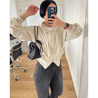 Lightweight cropped hoodie