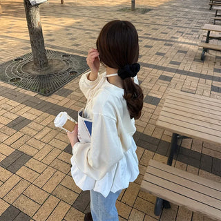 One-shoulder sweatshirt