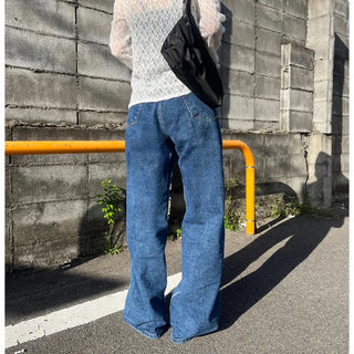 Wide denim pants