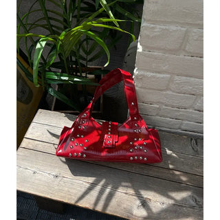 Studded Ribbon Shaped Shoulder Bag