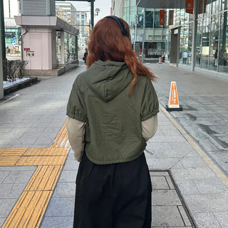 Layered nylon parka