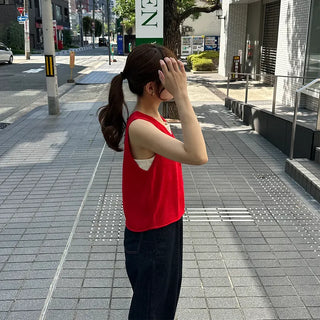 Ribbon knit vest
