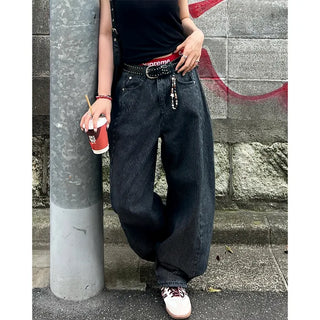 Striped denim pants