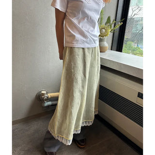 Layered sheer midi skirt