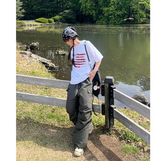 (Unisex) Wide Knee Tuck Cargo Pants