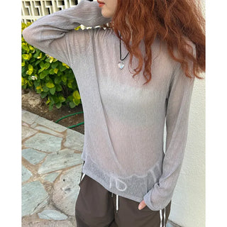 Sheer, languid long sleeveless top