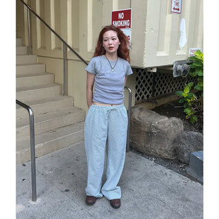 Gingham check cotton pants