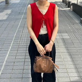 Ribbon knit vest