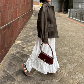 Oversized eco-leather jacket