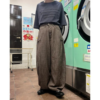 Side-strap wide-leg pants