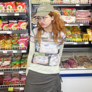 Graphic Mesh Cropped T-Shirt
