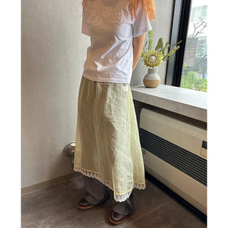 Layered sheer midi skirt