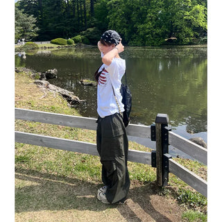(Unisex) Wide Knee Tuck Cargo Pants