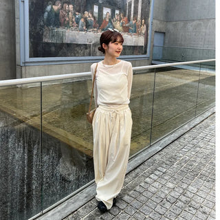 Cotton Tuck Banding Pants