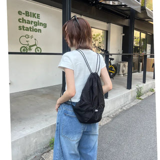 Mesh string drawstring backpack