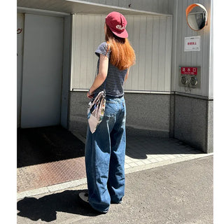 Washed Loose Fit Denim Pants