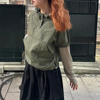 Layered nylon parka