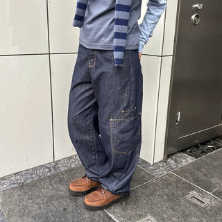 Pocket wide denim pants