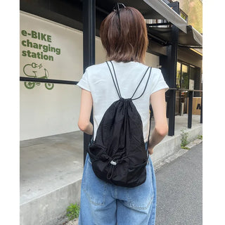 Mesh string drawstring backpack