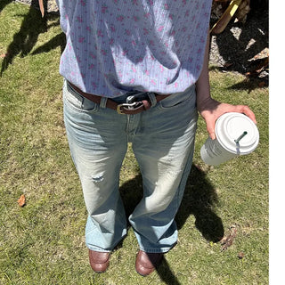 Suede square belt