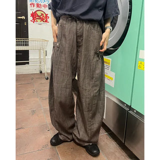Side-strap wide-leg pants