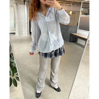Sheer hooded shirt