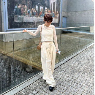 Cotton Tuck Banding Pants
