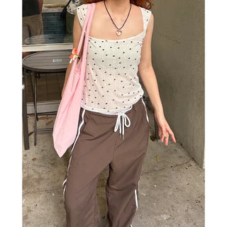 Dot Cap Sleeve Top