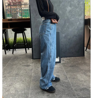 Wide denim pants