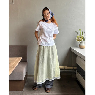 Layered sheer midi skirt