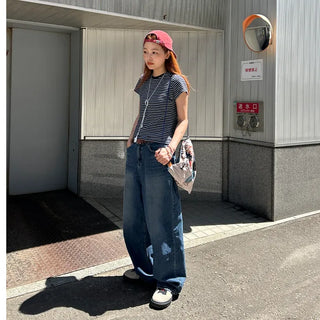 Washed Loose Fit Denim Pants