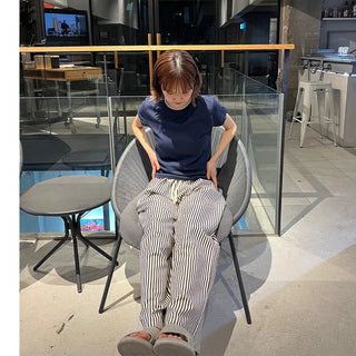 Cotton striped pants