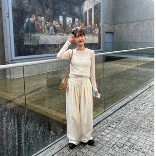Cotton Tuck Banding Pants