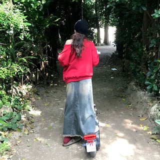 Maxi denim skirt