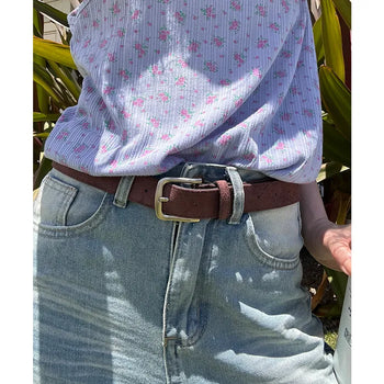 Suede square belt