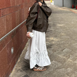 Oversized eco-leather jacket