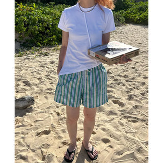 Patterned cotton shorts