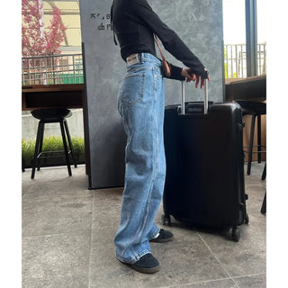 Wide denim pants