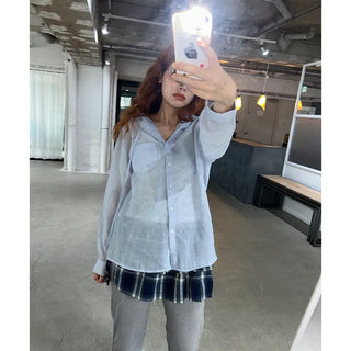 Checked frill wrap skirt