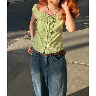 Checked feminine blouse