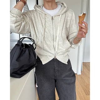Lightweight cropped hoodie